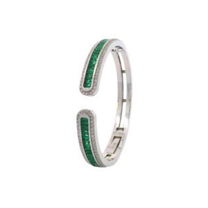 Forest Green White Gold Bangle