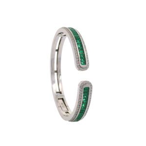 Forest Green White Gold Bangle