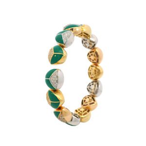 Tricolor Enamel Gold Bracelet
