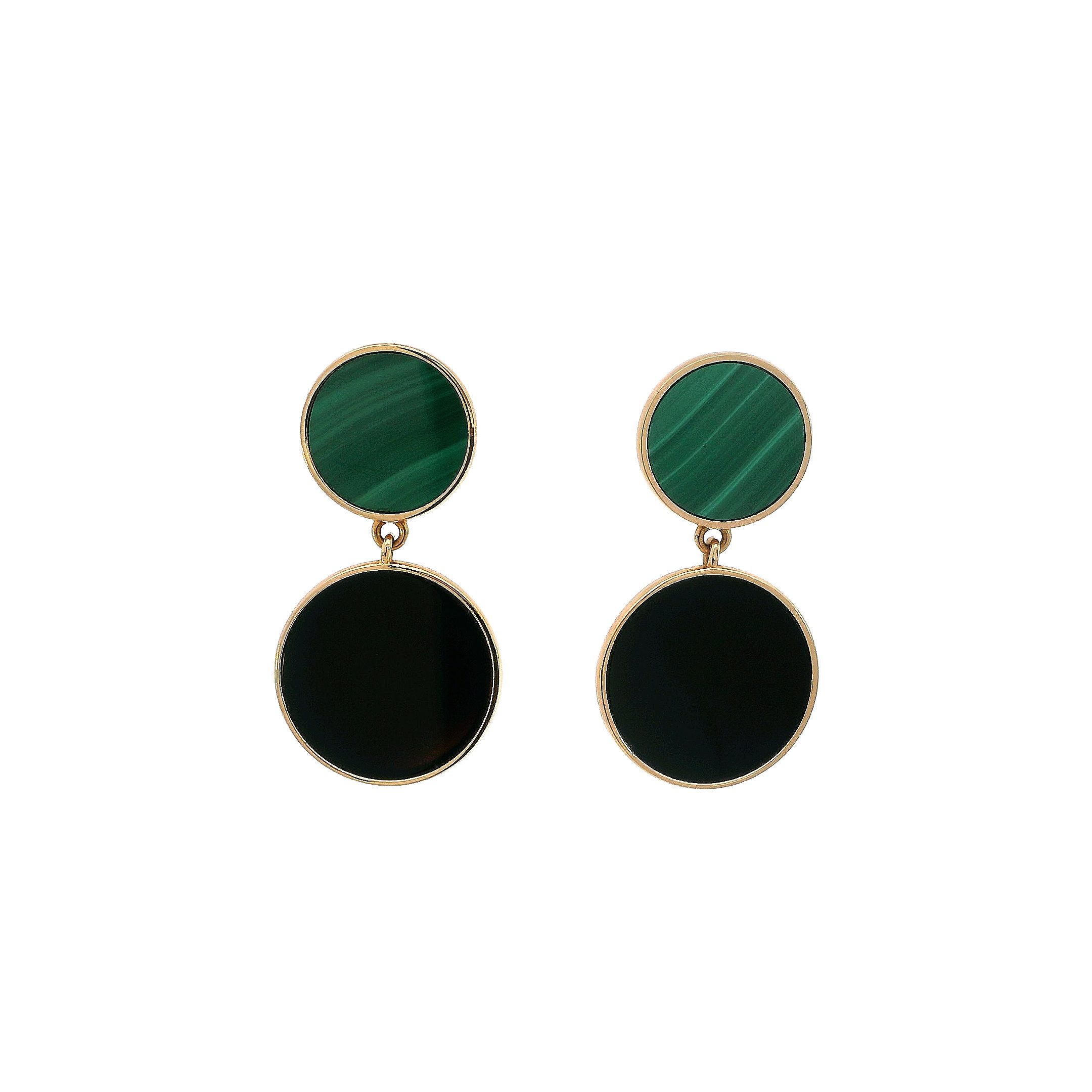 Dual Tone Drop Earrings