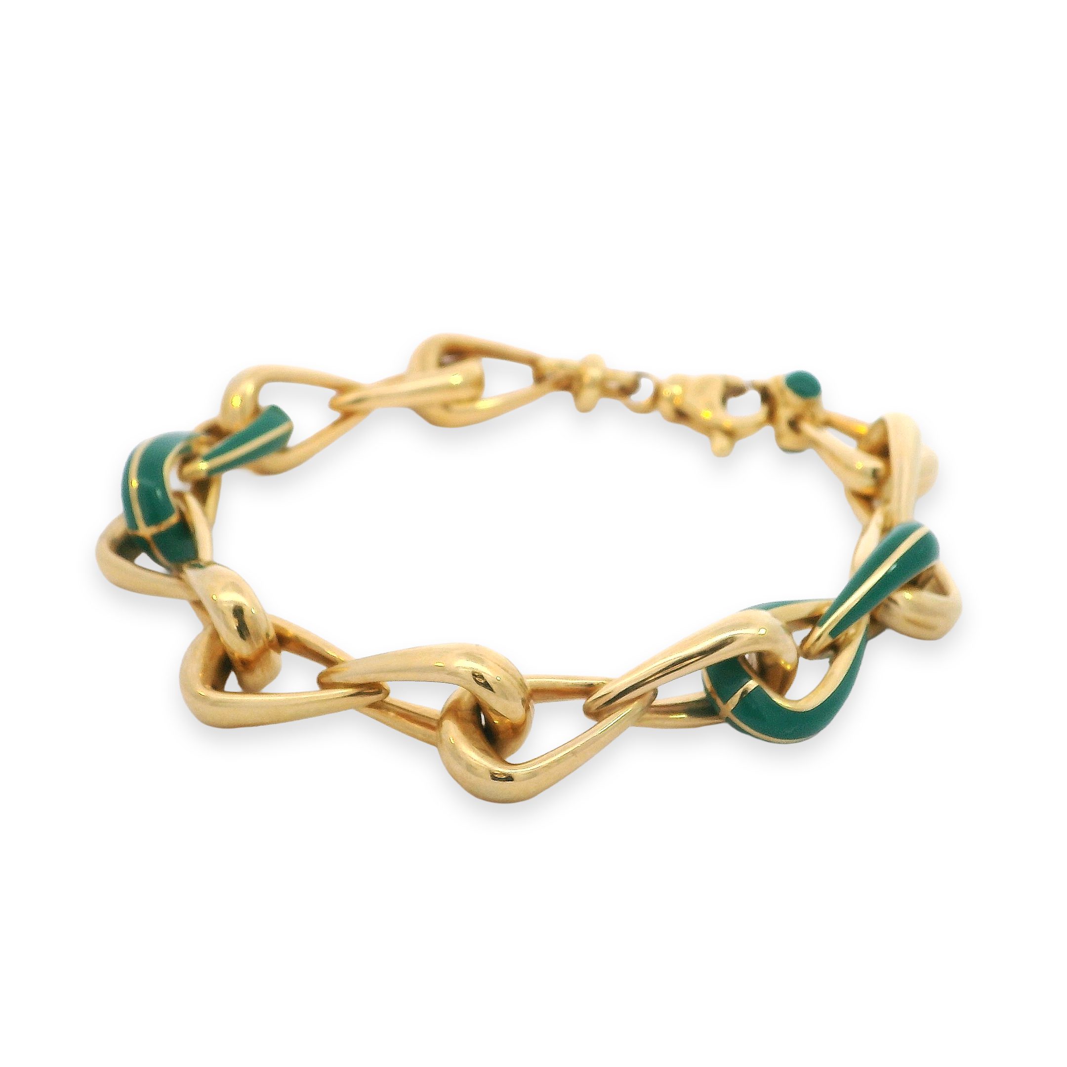 Green Link Gold Bracelet