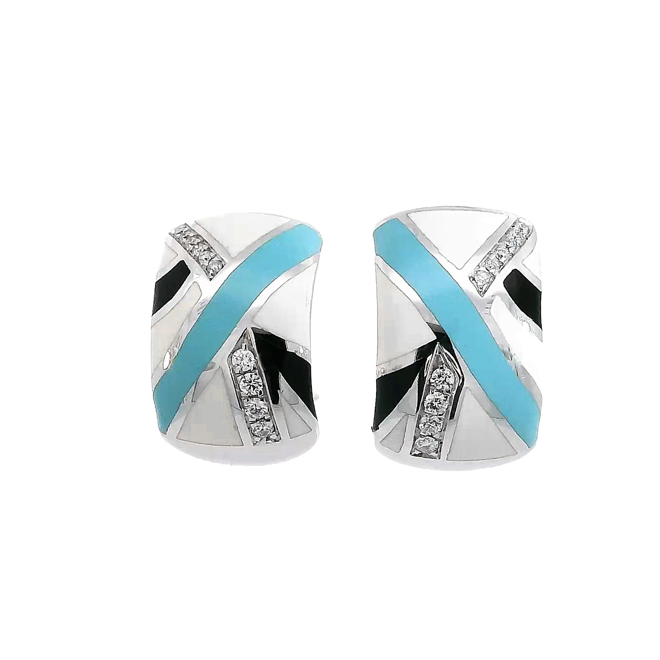 Arctic Flow White Gold Earrings