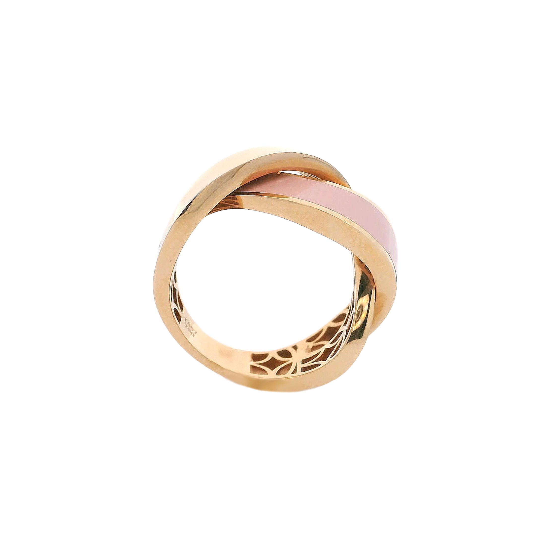 Blush Twist Pink Enamel Ring - تصویر 3