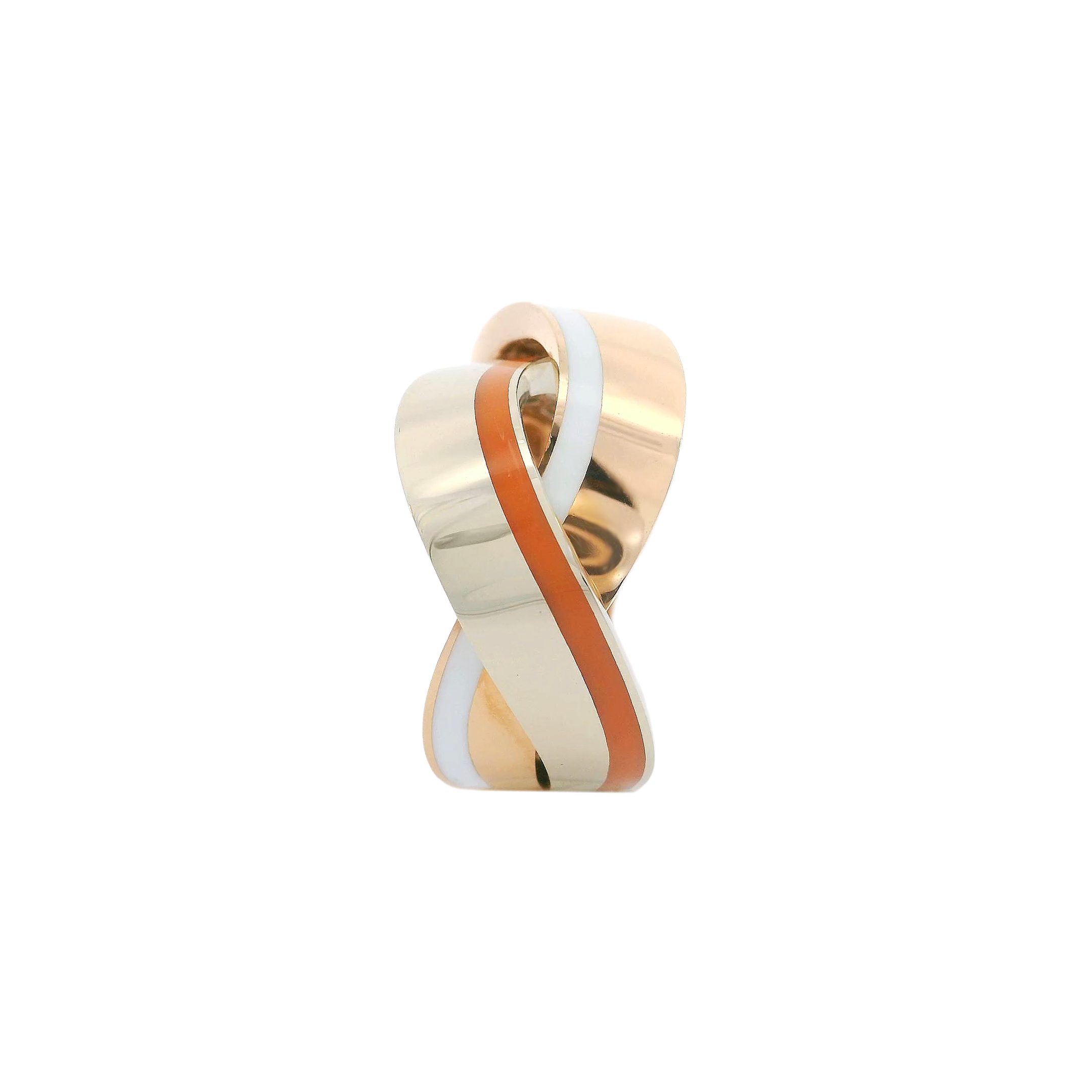 Sunset Twist Dual Enamel Ring - الصورة 3